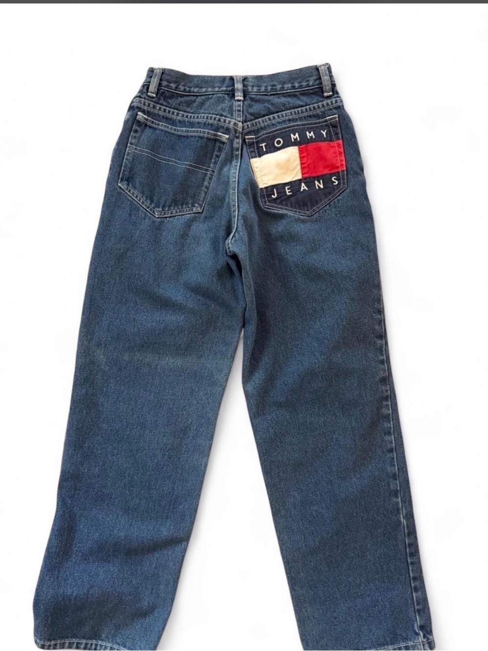 Vintage Tommy Hilfiger Kids Jeans Size 8 Big Flag Logo Denim